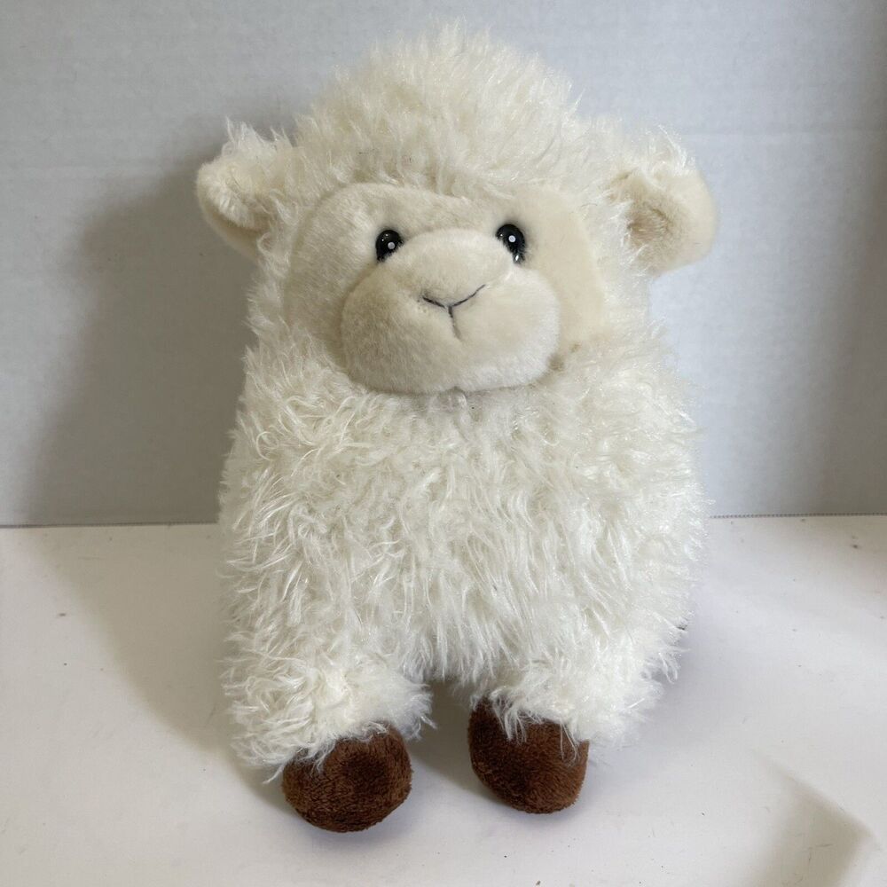 Aurora Chunky Lamb Sheep Plush 9.5" Stuffed Animal Fluffy Baby Farm Toy Sitting